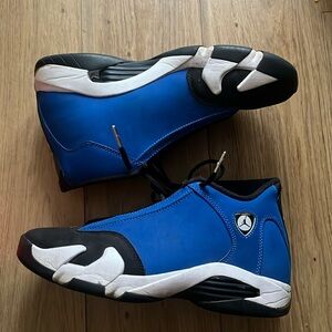 Jordan 14 size 8.5 color blue black and yellow